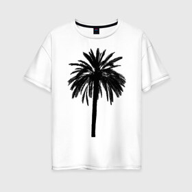 Женская футболка хлопок Oversize с принтом Тропики в Петрозаводске, 100% хлопок | свободный крой, круглый ворот, спущенный рукав, длина до линии бедер
 | джунгли | мода | пальма | природа | солнце | стиль | тропики
