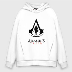 Мужское худи Oversize хлопок с принтом ASSASSINS CREED в Петрозаводске, френч-терри — 70% хлопок, 30% полиэстер. Мягкий теплый начес внутри —100% хлопок | боковые карманы, эластичные манжеты и нижняя кромка, капюшон на магнитной кнопке | slayer | асасин | ассасин крид | ассассин | тамплиеры