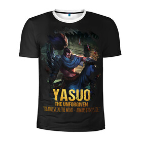 Мужская футболка 3D спортивная с принтом Yasuo в Петрозаводске, 100% полиэстер с улучшенными характеристиками | приталенный силуэт, круглая горловина, широкие плечи, сужается к линии бедра | jinx | kda | league | lol | moba | pentakill | riot | rise | rus | skins | варвик | варус | воин | легенд | лига | лол | маг | стрелок | танк | чемпион