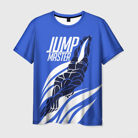 Мужская футболка 3D с принтом Jump master в Петрозаводске, 100% полиэфир | прямой крой, круглый вырез горловины, длина до линии бедер | Тематика изображения на принте: cliff diving | dive | diving | swimming | плавание | прыжки в воду | спорт