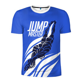 Мужская футболка 3D спортивная с принтом Jump master в Петрозаводске, 100% полиэстер с улучшенными характеристиками | приталенный силуэт, круглая горловина, широкие плечи, сужается к линии бедра | cliff diving | dive | diving | swimming | плавание | прыжки в воду | спорт