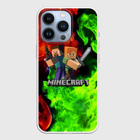 Чехол для iPhone 13 Pro с принтом MINECRAFT в Петрозаводске,  |  | Тематика изображения на принте: block | creeper | cube | minecraft | pixel | блок | геометрия | крафт | крипер | кубики | майнкрафт | пиксели