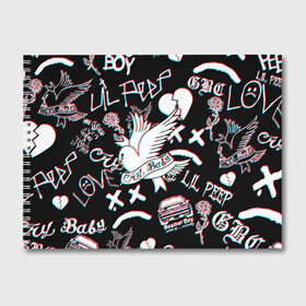 Альбом для рисования с принтом LIL PEEP GLITCH в Петрозаводске, 100% бумага
 | матовая бумага, плотность 200 мг. | lil peep | lil prince | pink | зарубежная музыка | лил пип | маленький принц