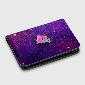 Картхолдер с принтом с принтом Nyan Cat в Петрозаводске, натуральная матовая кожа | размер 7,3 х 10 см; кардхолдер имеет 4 кармана для карт; | cat | meme | nyan cat | space | youtube | животное | звезды | интернет | космос | кошка | мем | прикол | радуга | юмор | ютуб