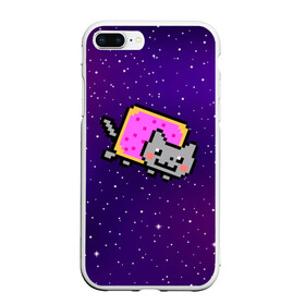 Чехол для iPhone 7Plus/8 Plus матовый с принтом Nyan Cat в Петрозаводске, Силикон | Область печати: задняя сторона чехла, без боковых панелей | cat | meme | nyan cat | space | youtube | животное | звезды | интернет | космос | кошка | мем | прикол | радуга | юмор | ютуб