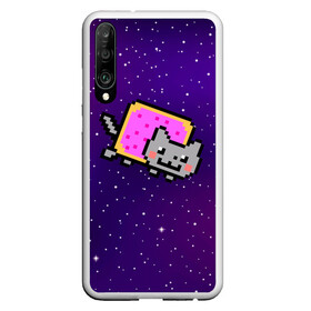 Чехол для Honor P30 с принтом Nyan Cat в Петрозаводске, Силикон | Область печати: задняя сторона чехла, без боковых панелей | cat | meme | nyan cat | space | youtube | животное | звезды | интернет | космос | кошка | мем | прикол | радуга | юмор | ютуб