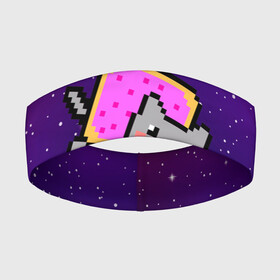 Повязка на голову 3D с принтом Nyan Cat в Петрозаводске,  |  | cat | meme | nyan cat | space | youtube | животное | звезды | интернет | космос | кошка | мем | прикол | радуга | юмор | ютуб