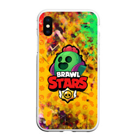 Чехол для iPhone XS Max матовый с принтом BRAWL STARSSPIKE в Петрозаводске, Силикон | Область печати: задняя сторона чехла, без боковых панелей | bibi | brawl stars | brock | bull | crow | dinomike | el primo | leon | mobile game | nita | poko | ricochet | stars | tara | бравл старс | ворон | леон | мобильные игры