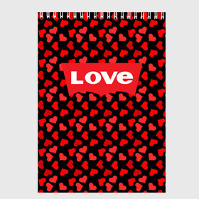Скетчбук с принтом Love в Петрозаводске, 100% бумага
 | 48 листов, плотность листов — 100 г/м2, плотность картонной обложки — 250 г/м2. Листы скреплены сверху удобной пружинной спиралью | 14 | day | february | heart | levi | levis | saint | strauss | valentines | валентина | день | левис | ливай | ливайс | любовь | святого | сердце | февраля | штраусс