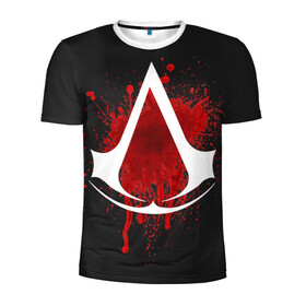 Мужская футболка 3D спортивная с принтом Assassins Creed в Петрозаводске, 100% полиэстер с улучшенными характеристиками | приталенный силуэт, круглая горловина, широкие плечи, сужается к линии бедра | анимус | ассасина | дезмонд | кредо | крестовый | майлс | тамплиер