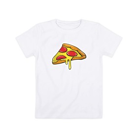 Детская футболка хлопок с принтом Пицца Пицца Пицца !!!! Pizza в Петрозаводске, 100% хлопок | круглый вырез горловины, полуприлегающий силуэт, длина до линии бедер | pizza | для девушек | для парней | еда | италия | итальянская еда | колбаса | пицца | пицца с салями | пицца с сыром | подарок | с намеком | салями | сыр | тесто