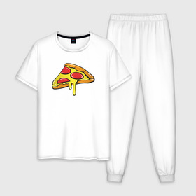 Мужская пижама хлопок с принтом Пицца Пицца Пицца !!!! Pizza в Петрозаводске, 100% хлопок | брюки и футболка прямого кроя, без карманов, на брюках мягкая резинка на поясе и по низу штанин
 | pizza | для девушек | для парней | еда | италия | итальянская еда | колбаса | пицца | пицца с салями | пицца с сыром | подарок | с намеком | салями | сыр | тесто