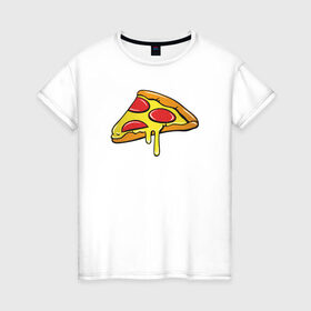 Женская футболка хлопок с принтом Пицца Пицца Пицца !!!! Pizza в Петрозаводске, 100% хлопок | прямой крой, круглый вырез горловины, длина до линии бедер, слегка спущенное плечо | pizza | для девушек | для парней | еда | италия | итальянская еда | колбаса | пицца | пицца с салями | пицца с сыром | подарок | с намеком | салями | сыр | тесто