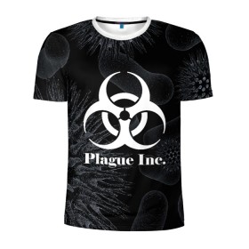 Мужская футболка 3D спортивная с принтом PLAGUE INC. в Петрозаводске, 100% полиэстер с улучшенными характеристиками | приталенный силуэт, круглая горловина, широкие плечи, сужается к линии бедра | Тематика изображения на принте: molecule | plague inc | абстракция | бактерии | вирус | клетки | медицина | микробы | молекулы | наука | нейрон | нейроны | планета | текстура | текстуры | формула
