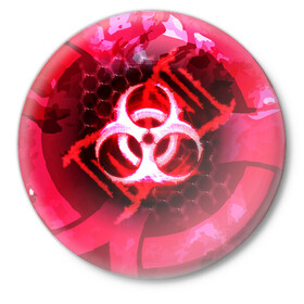 Значок с принтом Plague Inc LC (Oko) в Петрозаводске,  металл | круглая форма, металлическая застежка в виде булавки | авторская | вирус | знаки | игры | интересная | каракули | круг | лабиринт | линии | мозаика | необычная | око | символы | страшная | туннель | черная | эпидемия