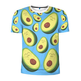 Мужская футболка 3D спортивная с принтом Авокадо паттерн в Петрозаводске, 100% полиэстер с улучшенными характеристиками | приталенный силуэт, круглая горловина, широкие плечи, сужается к линии бедра | avocado | vegan | vegetarian | авокадо | веган | вегетарианство
