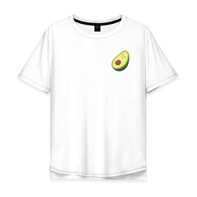 Мужская футболка хлопок Oversize с принтом Авокадо в Петрозаводске, 100% хлопок | свободный крой, круглый ворот, “спинка” длиннее передней части | avocado | vegan | vegetarian | авокадо | веган | вегетарианство