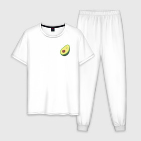 Мужская пижама хлопок с принтом Авокадо в Петрозаводске, 100% хлопок | брюки и футболка прямого кроя, без карманов, на брюках мягкая резинка на поясе и по низу штанин
 | avocado | vegan | vegetarian | авокадо | веган | вегетарианство