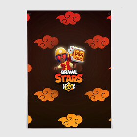 Постер с принтом Brawl Stars Lion Dance Brock в Петрозаводске, 100% бумага
 | бумага, плотность 150 мг. Матовая, но за счет высокого коэффициента гладкости имеет небольшой блеск и дает на свету блики, но в отличии от глянцевой бумаги не покрыта лаком | bo | brawl stars | brock | crow | darryl | dumpling darryl | dynamike | lion dance brock | sandy | spike | бо | бравл старс | брок | динамайк | дэррил | кроу | леон. leon | новый год | спайк | сэнди