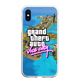 Чехол для iPhone XS Max матовый с принтом GRAND THEFT AUTOVICE CITY в Петрозаводске, Силикон | Область печати: задняя сторона чехла, без боковых панелей | grand theft auto 2 | grand theft auto 3 | grand theft auto v | grand theft auto: san andreas | grand theft auto: vice city | gta 5 | gta online | gta v | город | игры