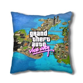 Подушка 3D с принтом GRAND THEFT AUTO:VICE CITY в Петрозаводске, наволочка – 100% полиэстер, наполнитель – холлофайбер (легкий наполнитель, не вызывает аллергию). | состоит из подушки и наволочки. Наволочка на молнии, легко снимается для стирки | grand theft auto 2 | grand theft auto 3 | grand theft auto v | grand theft auto: san andreas | grand theft auto: vice city | gta 5 | gta online | gta v | город | игры