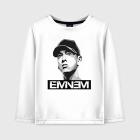 Детский лонгслив хлопок с принтом Eminem в Петрозаводске, 100% хлопок | круглый вырез горловины, полуприлегающий силуэт, длина до линии бедер | eminem | evil | ken kaniff | marshall bruce mathers iii | mm | rap | slim shady | маршалл брюс мэтерс iii | рэп | рэп рок | хип хоп | хорроркор | эминем