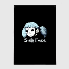 Постер с принтом Sally Face в Петрозаводске, 100% бумага
 | бумага, плотность 150 мг. Матовая, но за счет высокого коэффициента гладкости имеет небольшой блеск и дает на свету блики, но в отличии от глянцевой бумаги не покрыта лаком | game | sally face | девушка | игра | маска | салли фейс