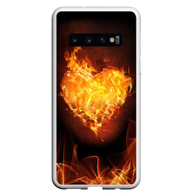 Чехол для Samsung Galaxy S10 с принтом Горячее сердце в Петрозаводске, Силикон | Область печати: задняя сторона чехла, без боковых панелей | 14 февраля | 8 марта | валентинов день | влюблен | влюбленность | влюбленные | вместе навсегда | горячая | горячий | девушке | день влю | для жены | желание | любимая | любимый | люблю | люблю тебя