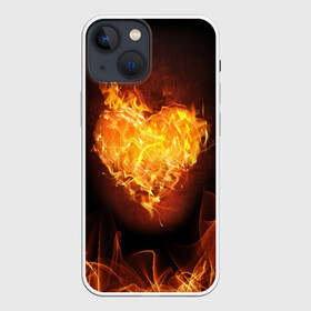 Чехол для iPhone 13 mini с принтом Горячее сердце в Петрозаводске,  |  | 14 февраля | 8 марта | валентинов день | влюблен | влюбленность | влюбленные | вместе навсегда | горячая | горячий | девушке | день влю | для жены | желание | любимая | любимый | люблю | люблю тебя