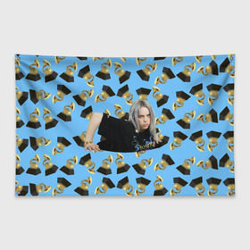 Флаг-баннер с принтом Billie Eilish Grammy в Петрозаводске, 100% полиэстер | размер 67 х 109 см, плотность ткани — 95 г/м2; по краям флага есть четыре люверса для крепления | billie | eilish | grammy | айлиш | билли | грэмми