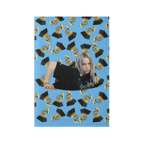 Обложка для паспорта матовая кожа с принтом Billie Eilish Grammy в Петрозаводске, натуральная матовая кожа | размер 19,3 х 13,7 см; прозрачные пластиковые крепления | Тематика изображения на принте: billie | eilish | grammy | айлиш | билли | грэмми
