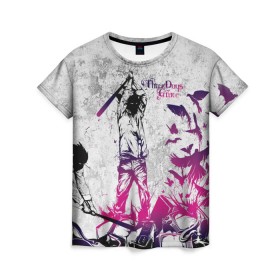 Женская футболка 3D с принтом Three Days Grace в Петрозаводске, 100% полиэфир ( синтетическое хлопкоподобное полотно) | прямой крой, круглый вырез горловины, длина до линии бедер | three days grace