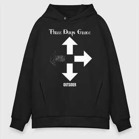 Мужское худи Oversize хлопок с принтом Three Days Grace в Петрозаводске, френч-терри — 70% хлопок, 30% полиэстер. Мягкий теплый начес внутри —100% хлопок | боковые карманы, эластичные манжеты и нижняя кромка, капюшон на магнитной кнопке | three days grace