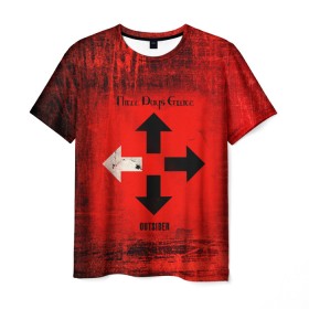 Мужская футболка 3D с принтом Three Days Grace в Петрозаводске, 100% полиэфир | прямой крой, круглый вырез горловины, длина до линии бедер | days | grace | three | альтернативный | группа | метал | ню метал | пост гранж | рок | хард рок