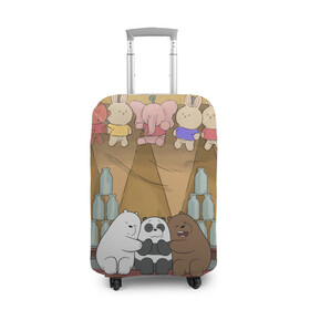 Чехол для чемодана 3D с принтом We Bare Bear в Петрозаводске, 86% полиэфир, 14% спандекс | двустороннее нанесение принта, прорези для ручек и колес | grizzly | ice bear | panda | the three bare bears | vdzajul | we bare bears | белый | вся правда о медведях | гризли | панда | правда