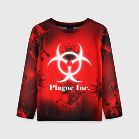 Детский лонгслив 3D с принтом PLAGUE INC. в Петрозаводске, 100% полиэстер | длинные рукава, круглый вырез горловины, полуприлегающий силуэт
 | molecule | plague inc | абстракция | бактерии | вирус | клетки | медицина | микробы | молекулы | наука | нейрон | нейроны | планета | текстура | текстуры | формула