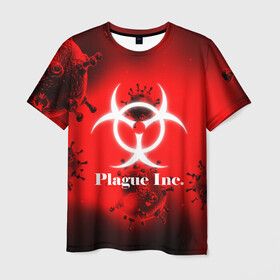 Мужская футболка 3D с принтом PLAGUE INC. в Петрозаводске, 100% полиэфир | прямой крой, круглый вырез горловины, длина до линии бедер | molecule | plague inc | абстракция | бактерии | вирус | клетки | медицина | микробы | молекулы | наука | нейрон | нейроны | планета | текстура | текстуры | формула