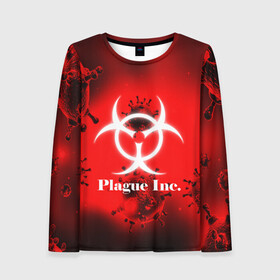 Женский лонгслив 3D с принтом PLAGUE INC. в Петрозаводске, 100% полиэстер | длинные рукава, круглый вырез горловины, полуприлегающий силуэт | molecule | plague inc | абстракция | бактерии | вирус | клетки | медицина | микробы | молекулы | наука | нейрон | нейроны | планета | текстура | текстуры | формула