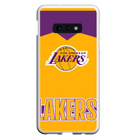 Чехол для Samsung S10E с принтом Los Angeles Lakers в Петрозаводске, Силикон | Область печати: задняя сторона чехла, без боковых панелей | angeles | bryant | kobe | lakers | los | баскетбольный | клуб