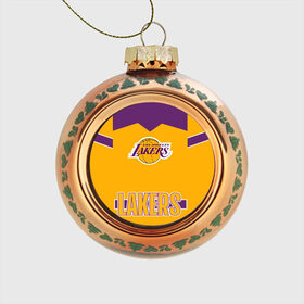 Стеклянный ёлочный шар с принтом Los Angeles Lakers в Петрозаводске, Стекло | Диаметр: 80 мм | angeles | bryant | kobe | lakers | los | баскетбольный | клуб
