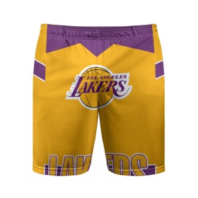 Мужские шорты спортивные с принтом Los Angeles Lakers в Петрозаводске,  |  | angeles | bryant | kobe | lakers | los | баскетбольный | клуб