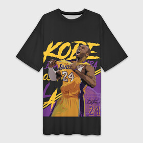 Платье-футболка 3D с принтом Kobe Bryant в Петрозаводске,  |  | 08 | 24 | 8 | angeles | basketball | bryant | gigi | goat | kobe | lakers | legend | los | mamba | rip | sport | баскетбол | брайант | коби | легенда | мамба | роспись | спорт