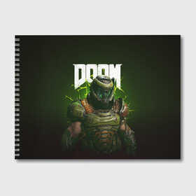 Альбом для рисования с принтом Doom Eternal в Петрозаводске, 100% бумага
 | матовая бумага, плотность 200 мг. | doom | doom 2016 | doom 2020 | doom eternal | doomguy | дум | дум 2020 | дум вечен | дум етернал | дум этернал | думгай
