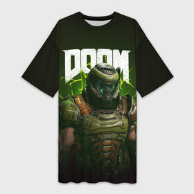 Платье-футболка 3D с принтом Doom Eternal в Петрозаводске,  |  | doom | doom 2016 | doom 2020 | doom eternal | doomguy | дум | дум 2020 | дум вечен | дум етернал | дум этернал | думгай