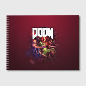 Альбом для рисования с принтом Doom в Петрозаводске, 100% бумага
 | матовая бумага, плотность 200 мг. | doom | doom 2016 | doom 2020 | doom eternal | doom slayer | doomguy | doomslayer | дум | дум 2020 | дум вечен | дум етернал | дум этернал | думгай