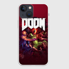 Чехол для iPhone 13 mini с принтом Doom в Петрозаводске,  |  | Тематика изображения на принте: doom | doom 2016 | doom 2020 | doom eternal | doom slayer | doomguy | doomslayer | дум | дум 2020 | дум вечен | дум етернал | дум этернал | думгай