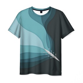 Мужская футболка 3D с принтом Rowing boat в Петрозаводске, 100% полиэфир | прямой крой, круглый вырез горловины, длина до линии бедер | Тематика изображения на принте: 