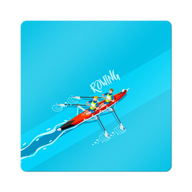 Магнит виниловый Квадрат с принтом Rowers в Петрозаводске, полимерный материал с магнитным слоем | размер 9*9 см, закругленные углы | rowing | sport | байдарки | гребец | гребцы | лодки | лодочный спорт | спорт | спортсмен | спортсмены