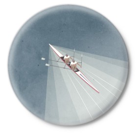 Значок с принтом Академические гребцы в Петрозаводске,  металл | круглая форма, металлическая застежка в виде булавки | rowing | sport | байдарки | гребец | гребцы | лодки | лодочный спорт | спорт | спортсмен | спортсмены