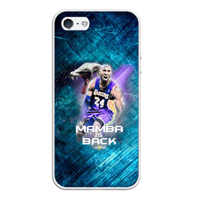 Чехол для iPhone 5/5S матовый с принтом Kobe Bryant в Петрозаводске, Силикон | Область печати: задняя сторона чехла, без боковых панелей | angeles | bryant | kobe | lakers | los | nba | баскетбольный | клуб